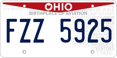 OH license plate FZZ5925