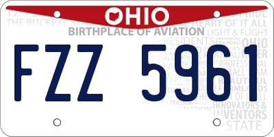 OH license plate FZZ5961