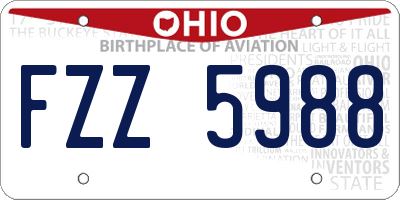 OH license plate FZZ5988