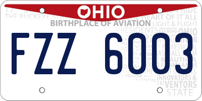 OH license plate FZZ6003