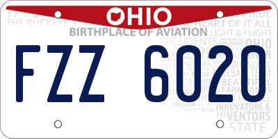OH license plate FZZ6020