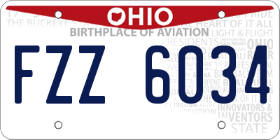 OH license plate FZZ6034