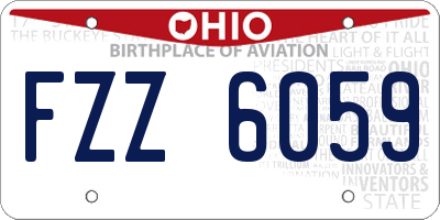 OH license plate FZZ6059