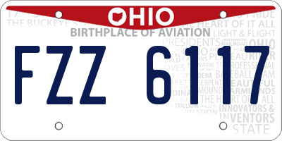 OH license plate FZZ6117