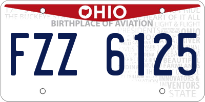 OH license plate FZZ6125