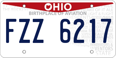 OH license plate FZZ6217