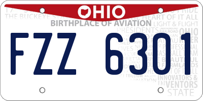 OH license plate FZZ6301