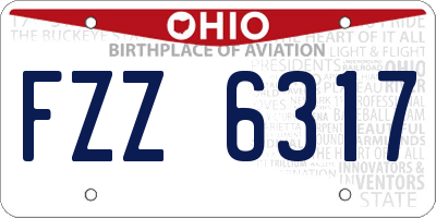 OH license plate FZZ6317