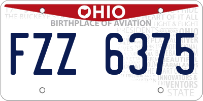 OH license plate FZZ6375
