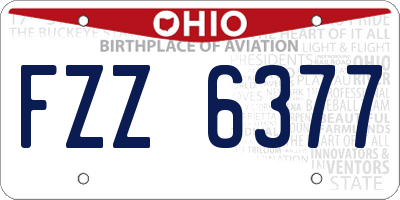 OH license plate FZZ6377