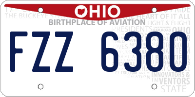 OH license plate FZZ6380