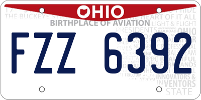 OH license plate FZZ6392