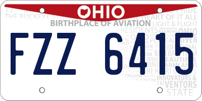OH license plate FZZ6415