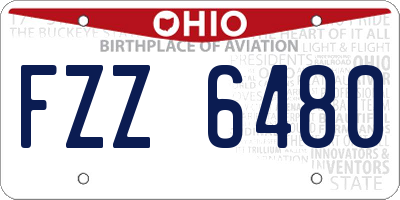 OH license plate FZZ6480