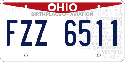 OH license plate FZZ6511