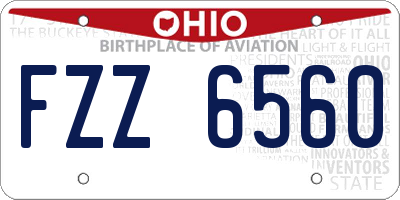 OH license plate FZZ6560