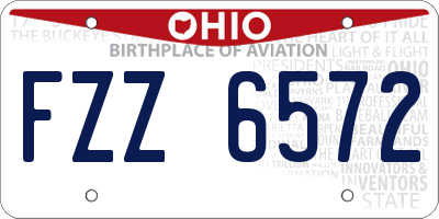 OH license plate FZZ6572