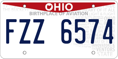 OH license plate FZZ6574