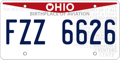 OH license plate FZZ6626
