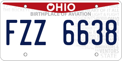 OH license plate FZZ6638