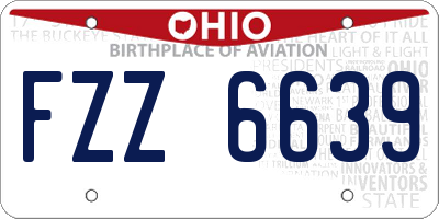 OH license plate FZZ6639