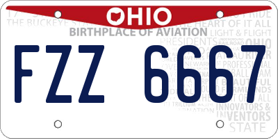 OH license plate FZZ6667