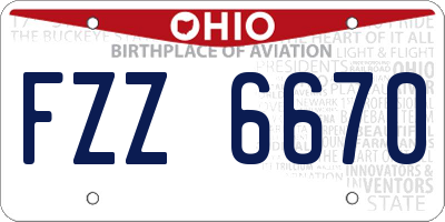OH license plate FZZ6670