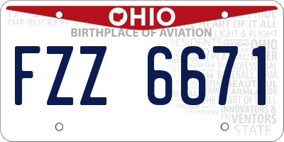 OH license plate FZZ6671
