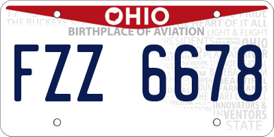OH license plate FZZ6678