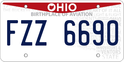 OH license plate FZZ6690