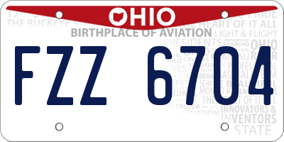 OH license plate FZZ6704