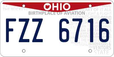OH license plate FZZ6716