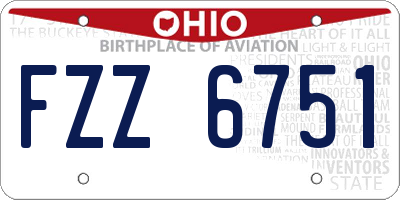 OH license plate FZZ6751