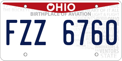 OH license plate FZZ6760