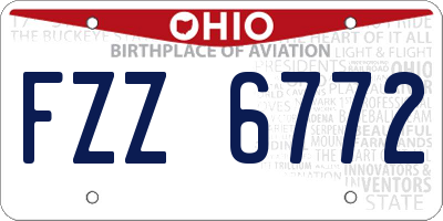 OH license plate FZZ6772