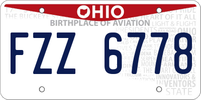 OH license plate FZZ6778