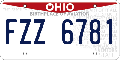 OH license plate FZZ6781
