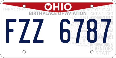 OH license plate FZZ6787