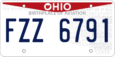 OH license plate FZZ6791