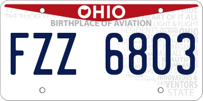 OH license plate FZZ6803