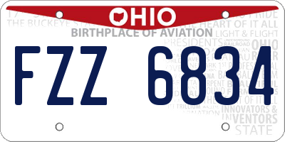 OH license plate FZZ6834
