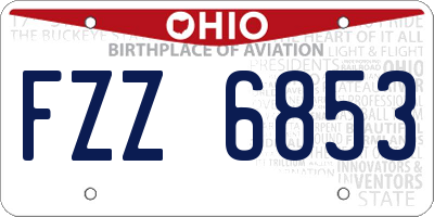 OH license plate FZZ6853