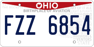 OH license plate FZZ6854