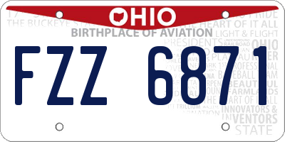 OH license plate FZZ6871