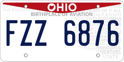 OH license plate FZZ6876