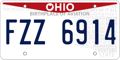 OH license plate FZZ6914