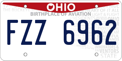 OH license plate FZZ6962