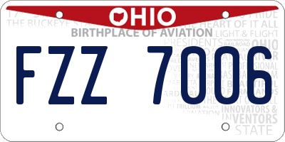 OH license plate FZZ7006