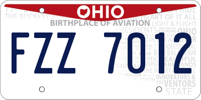 OH license plate FZZ7012