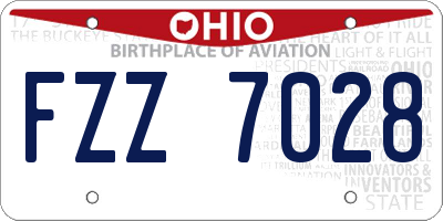 OH license plate FZZ7028